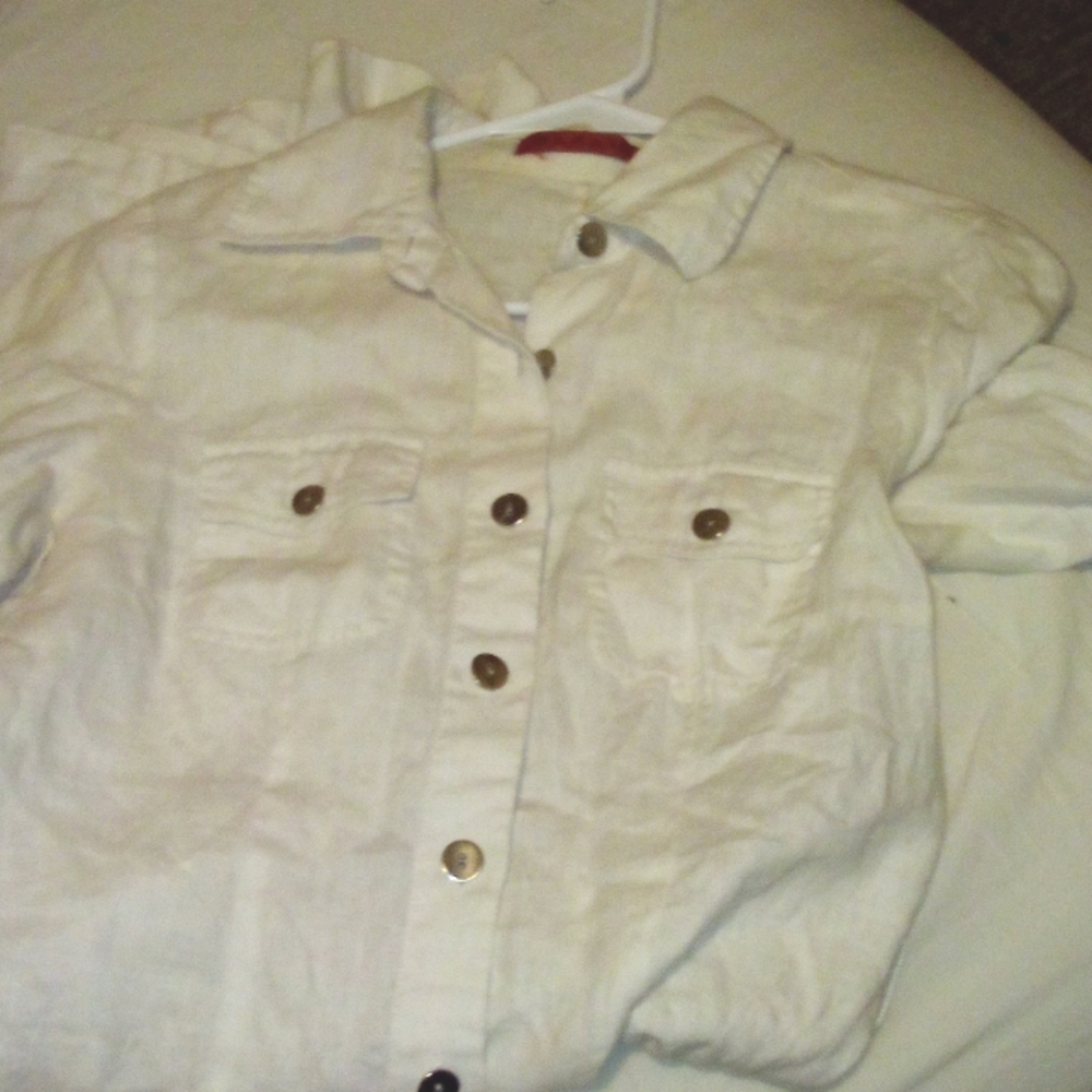 White Button-up Dress Quarter Length